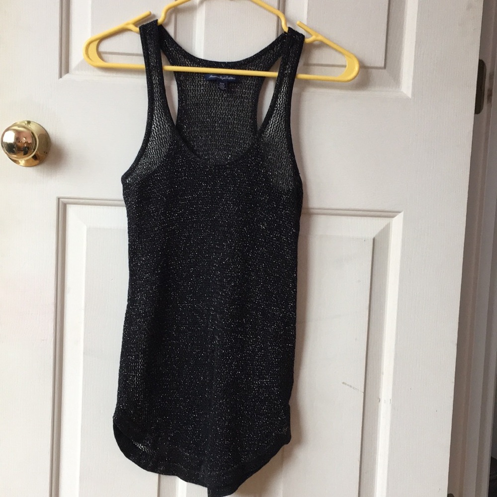 American eagle black and gold knit tank
